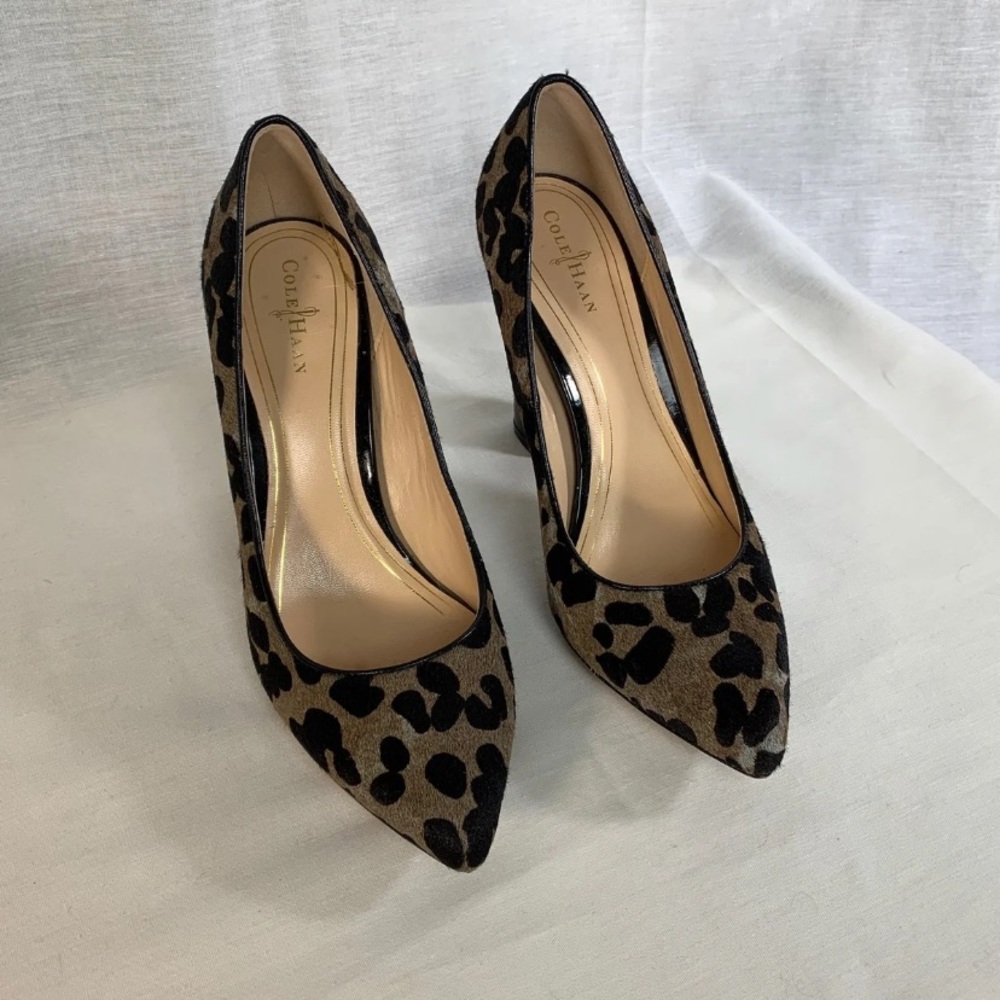 cole haan Heels cow fur leopard print
